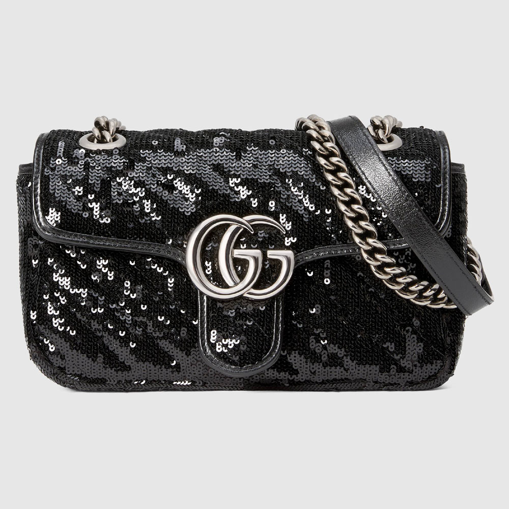 Gucci GG Marmont mini sequin shoulder bag 446744 9SYWP 1000