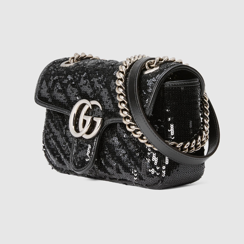 Gucci GG Marmont mini sequin shoulder bag 446744 9SYWP 1000 - Photo-2