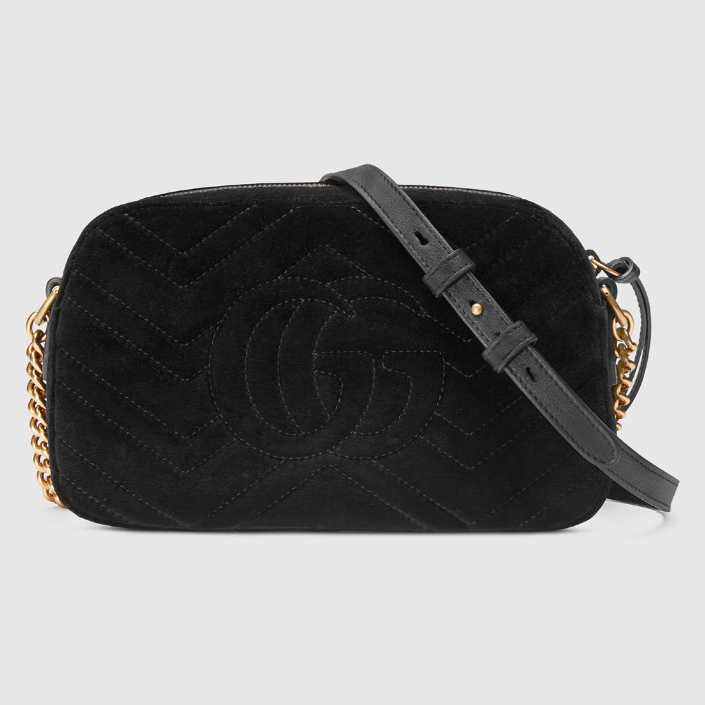 Gucci GG Marmont velvet small shoulder bag 447632 9QIBT 1000 - Photo-2