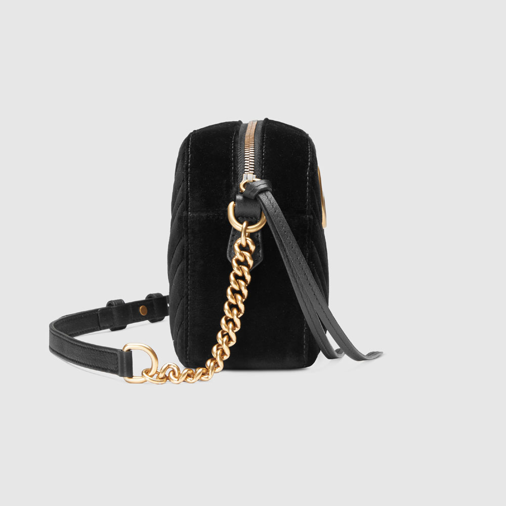 Gucci GG Marmont velvet small shoulder bag 447632 9QIBT 1000 - Photo-3