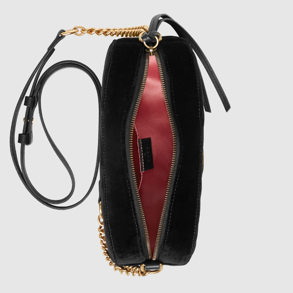 Gucci GG Marmont velvet small shoulder bag 447632 9QIBT 1000 - Photo-4