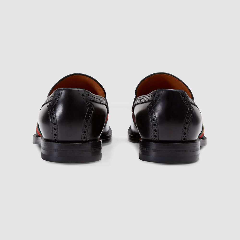 Gucci Leather loafer with Web 450990 DKG20 1060 - Photo-3