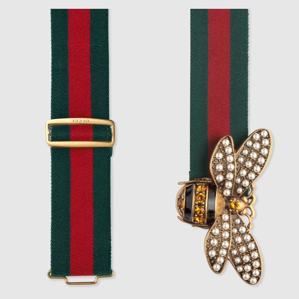 Gucci Web belt with bee 453277 HGW2T 8475 - Photo-2