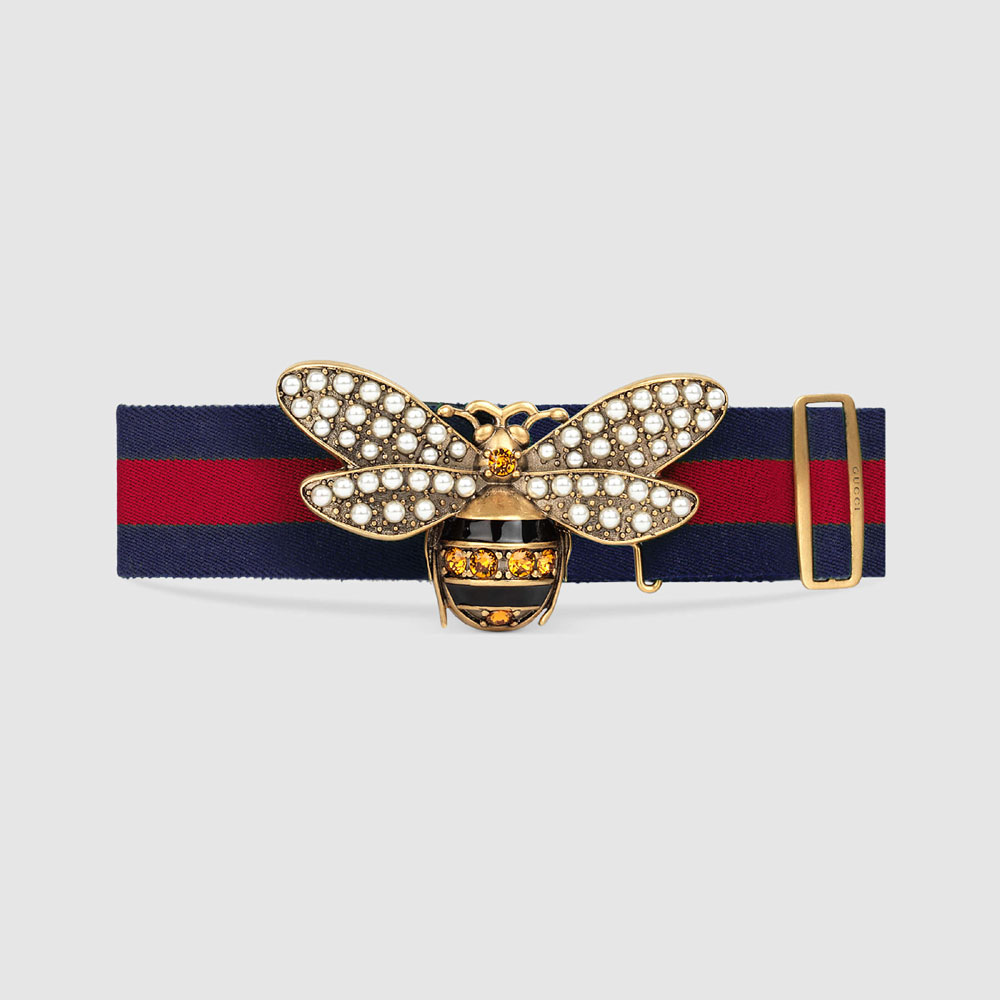 Gucci Web belt with bee 453277 HGW2T 8479