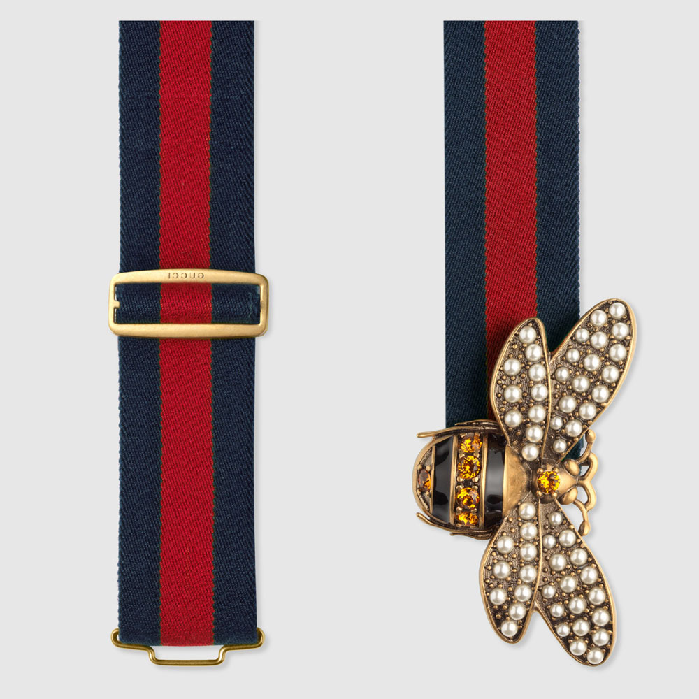 Gucci Web belt with bee 453277 HGW2T 8479 - Photo-2