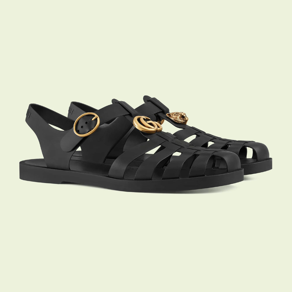 Gucci Rubber buckle strap sandal 463463 J8700 1000 - Photo-2