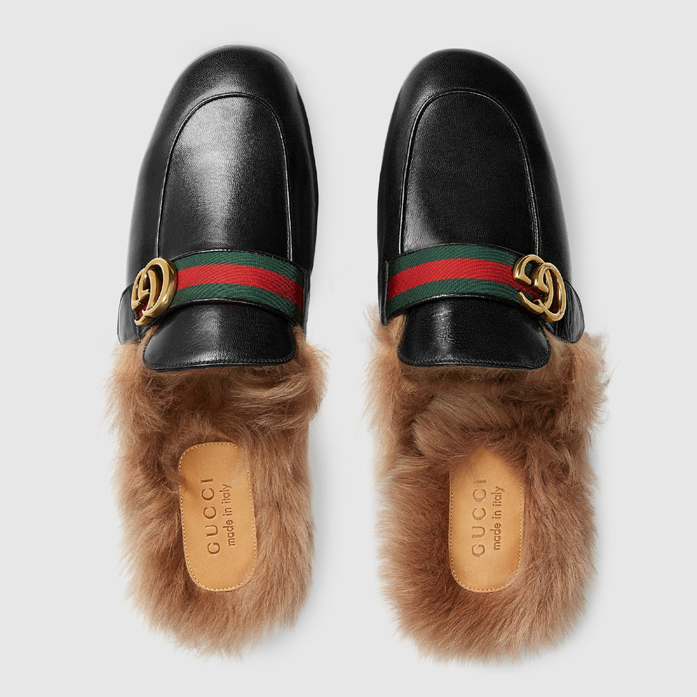 Gucci Princetown leather slipper with Double G 469950 D3VU0 1065 - Photo-2