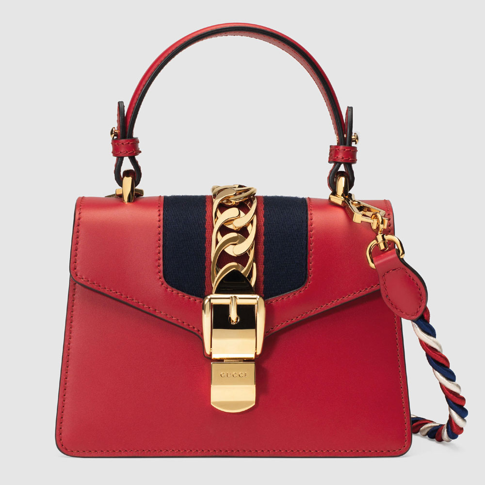 Gucci Sylvie leather mini bag 470270 D4ZAG 8457