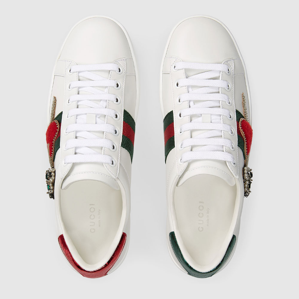 Gucci Ace leather embroidered sneaker 472990 A38G0 9064 - Photo-2