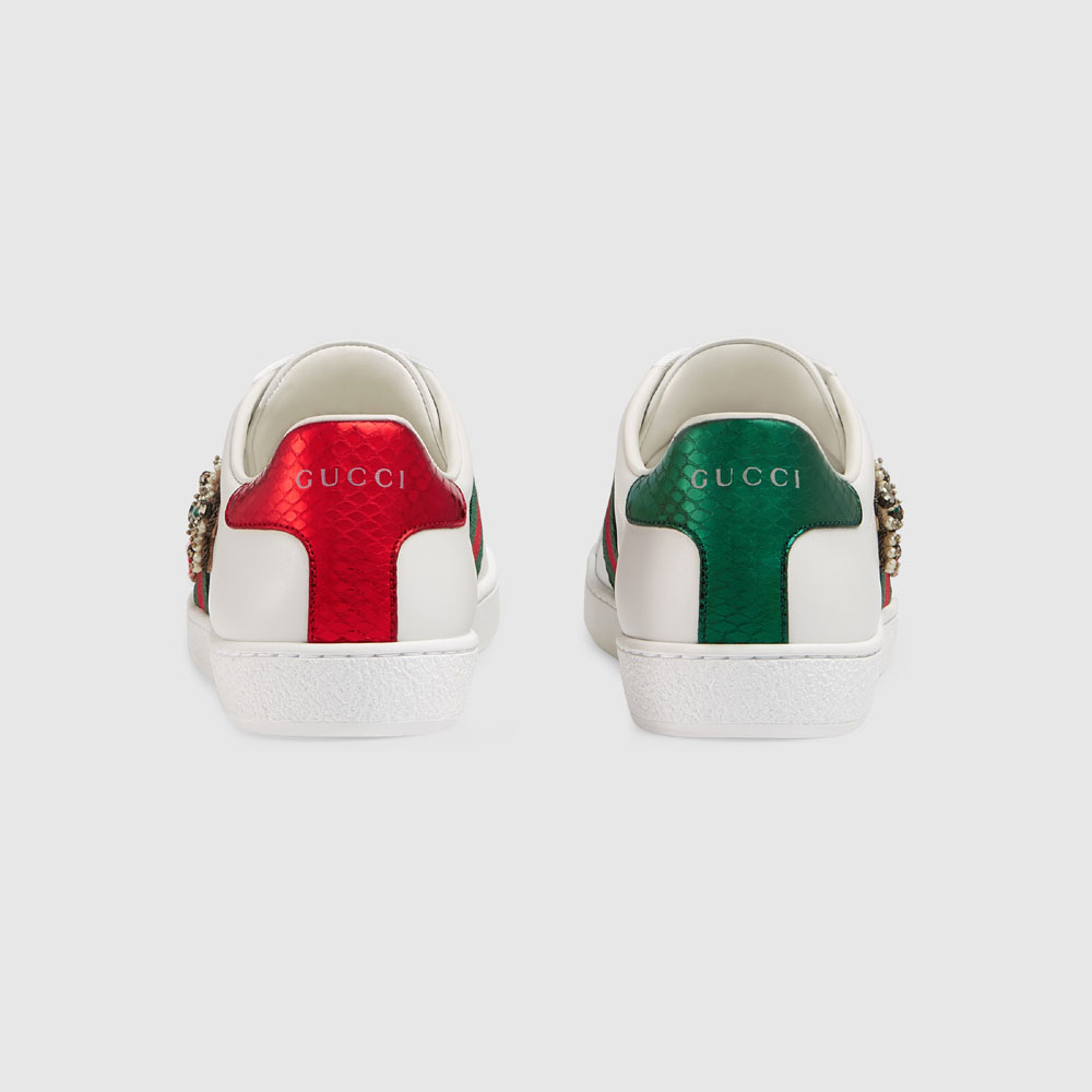 Gucci Ace leather embroidered sneaker 472990 A38G0 9064 - Photo-3