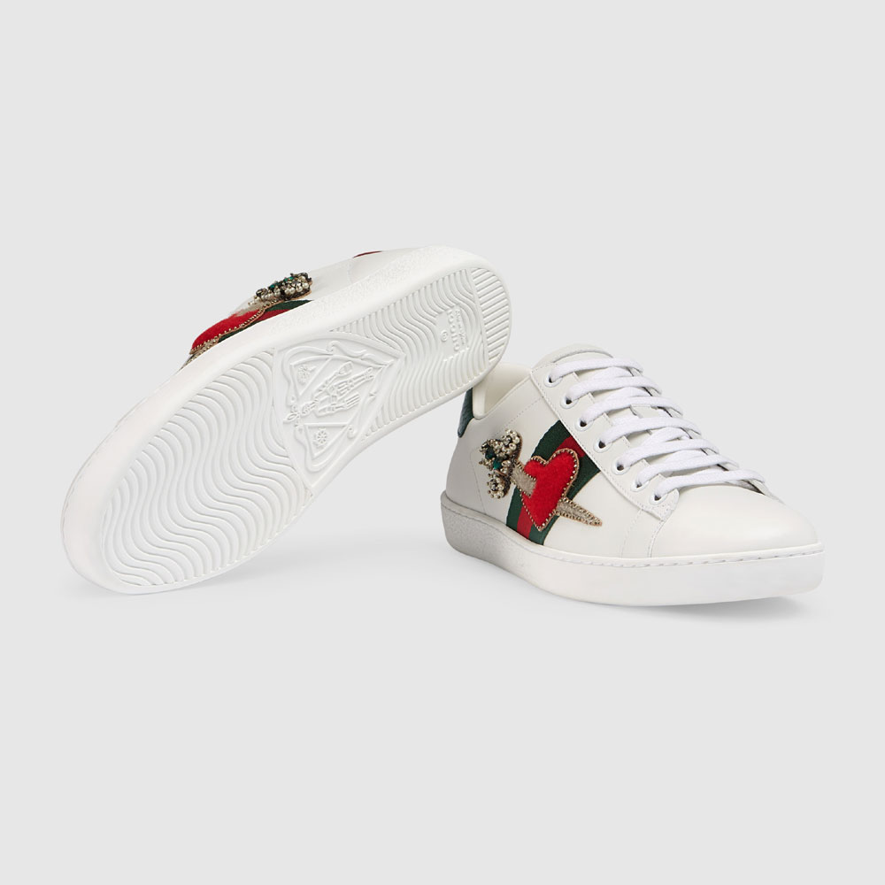 Gucci Ace leather embroidered sneaker 472990 A38G0 9064 - Photo-4
