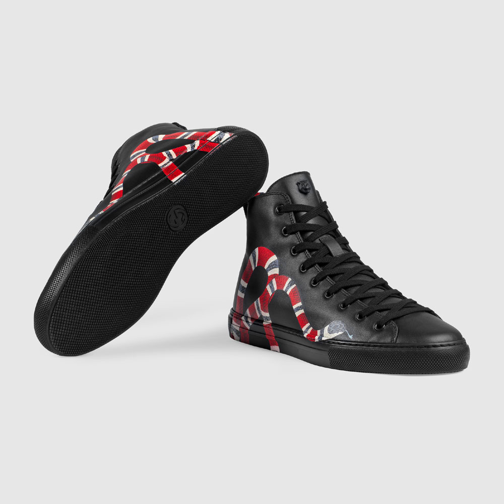 Gucci Leather high-top with snake 473770 AYOV0 1061 - Photo-4