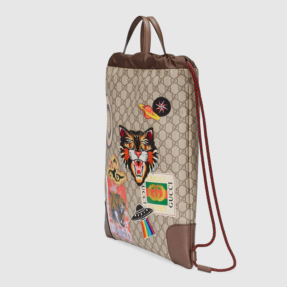 Gucci Courrier soft GG Supreme drawstring backpack 473872 K9RVT 8863 - Photo-2