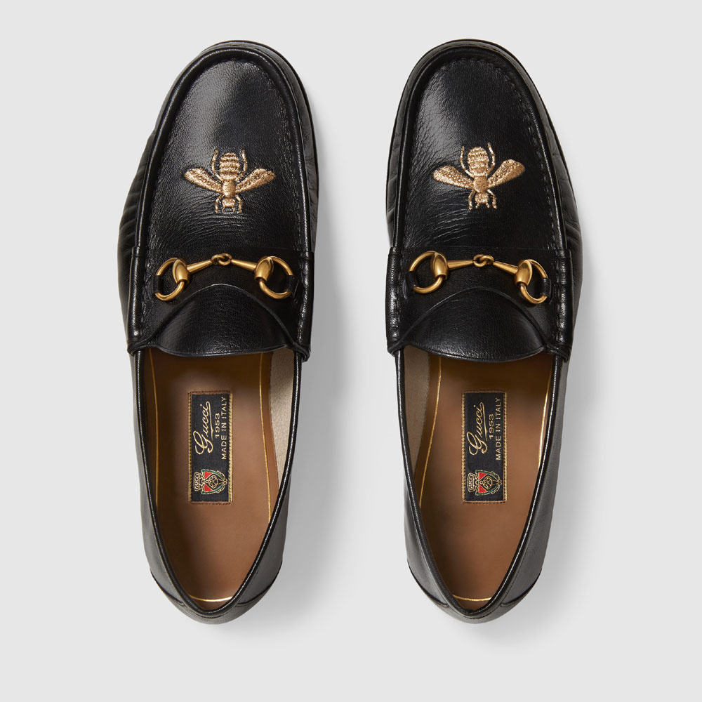Gucci Leather loafer with bee 478292 D3V00 1000 - Photo-2