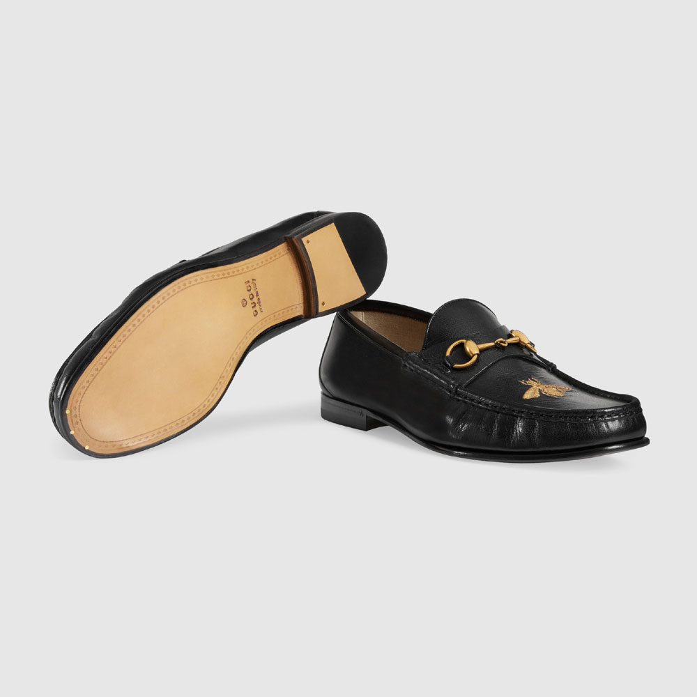 Gucci Leather loafer with bee 478292 D3V00 1000 - Photo-4