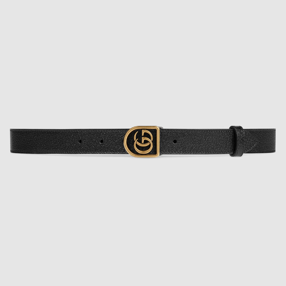 Gucci Leather belt with framed Double G 495128 DJ20T 1000