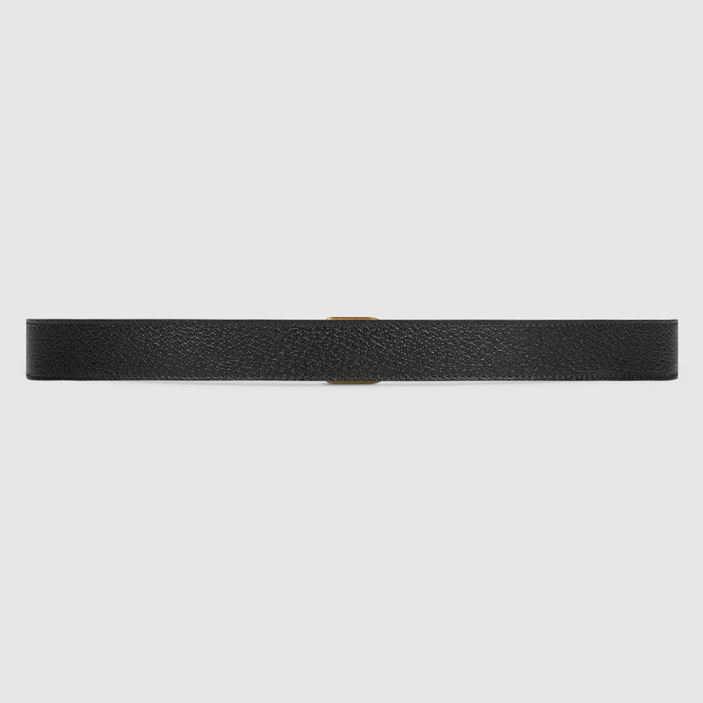Gucci Leather belt with framed Double G 495128 DJ20T 1000 - Photo-3