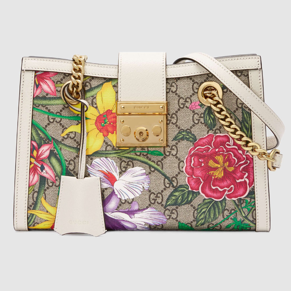 Gucci Padlock GG Flora small shoulder bag 498156 HV8FC 9799