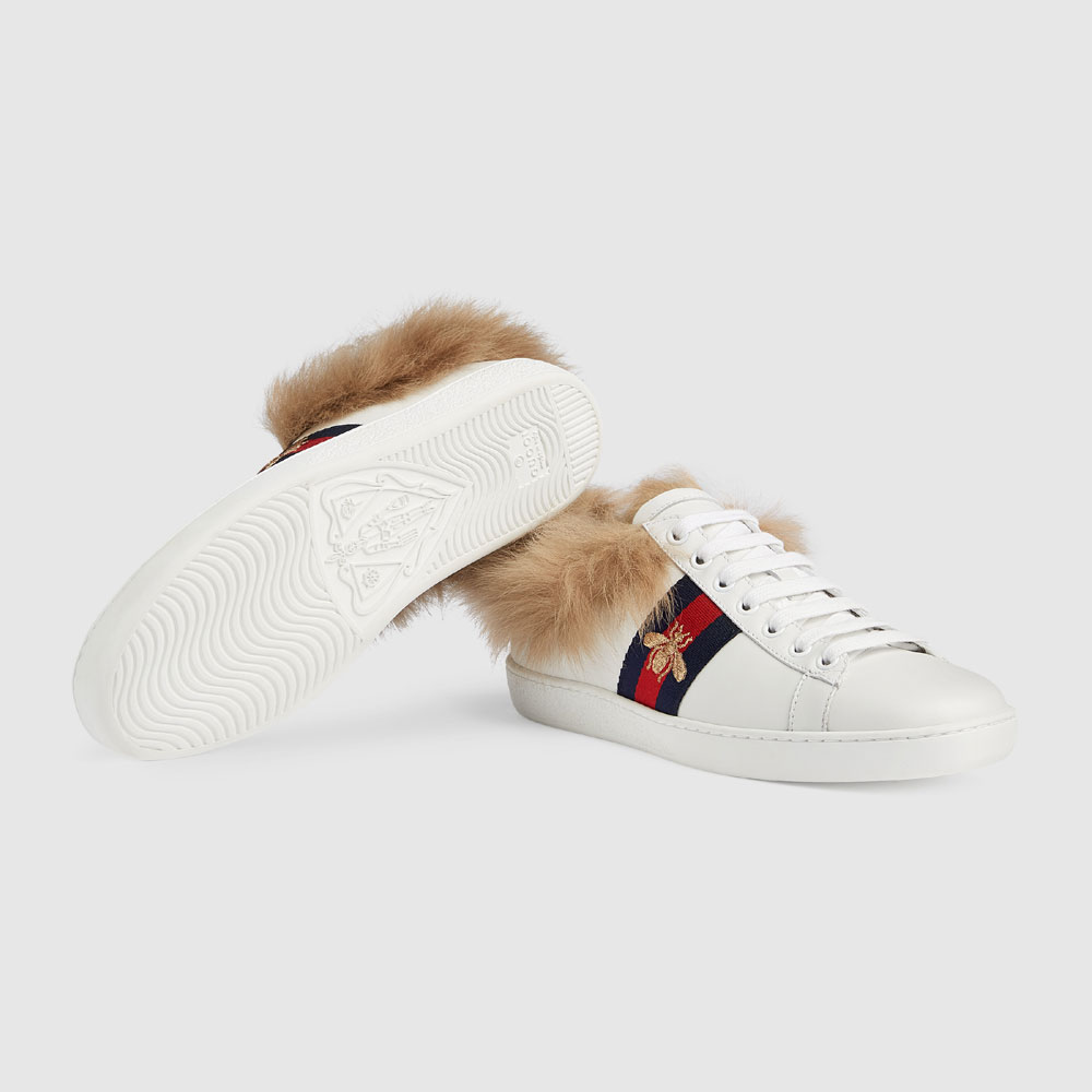 Gucci Ace sneaker with wool 498199 0FI50 9096 - Photo-3