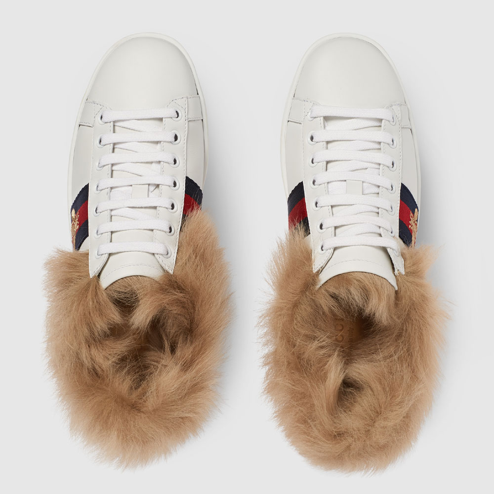 Gucci Ace sneaker with wool 498199 0FI50 9096 - Photo-4