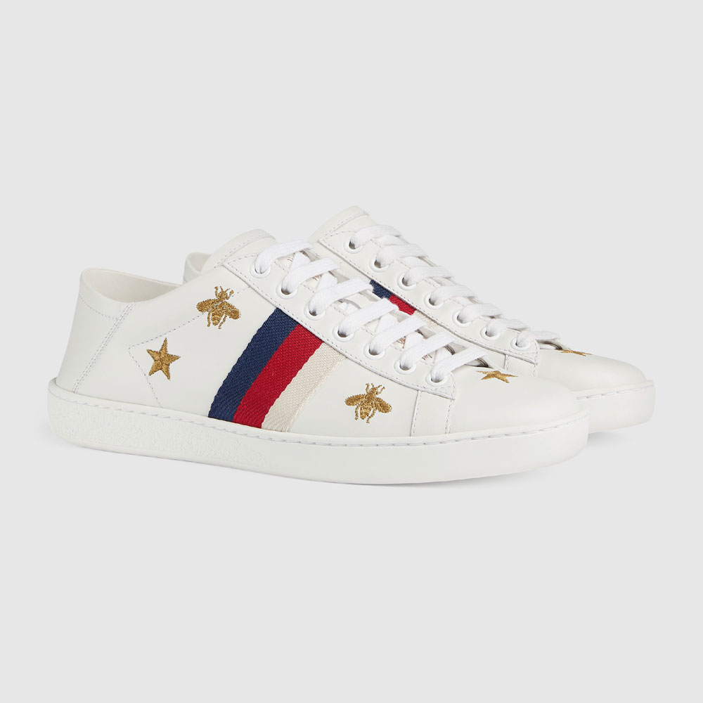 Gucci Ace sneaker with bees and stars 498205 AXWQ0 9098