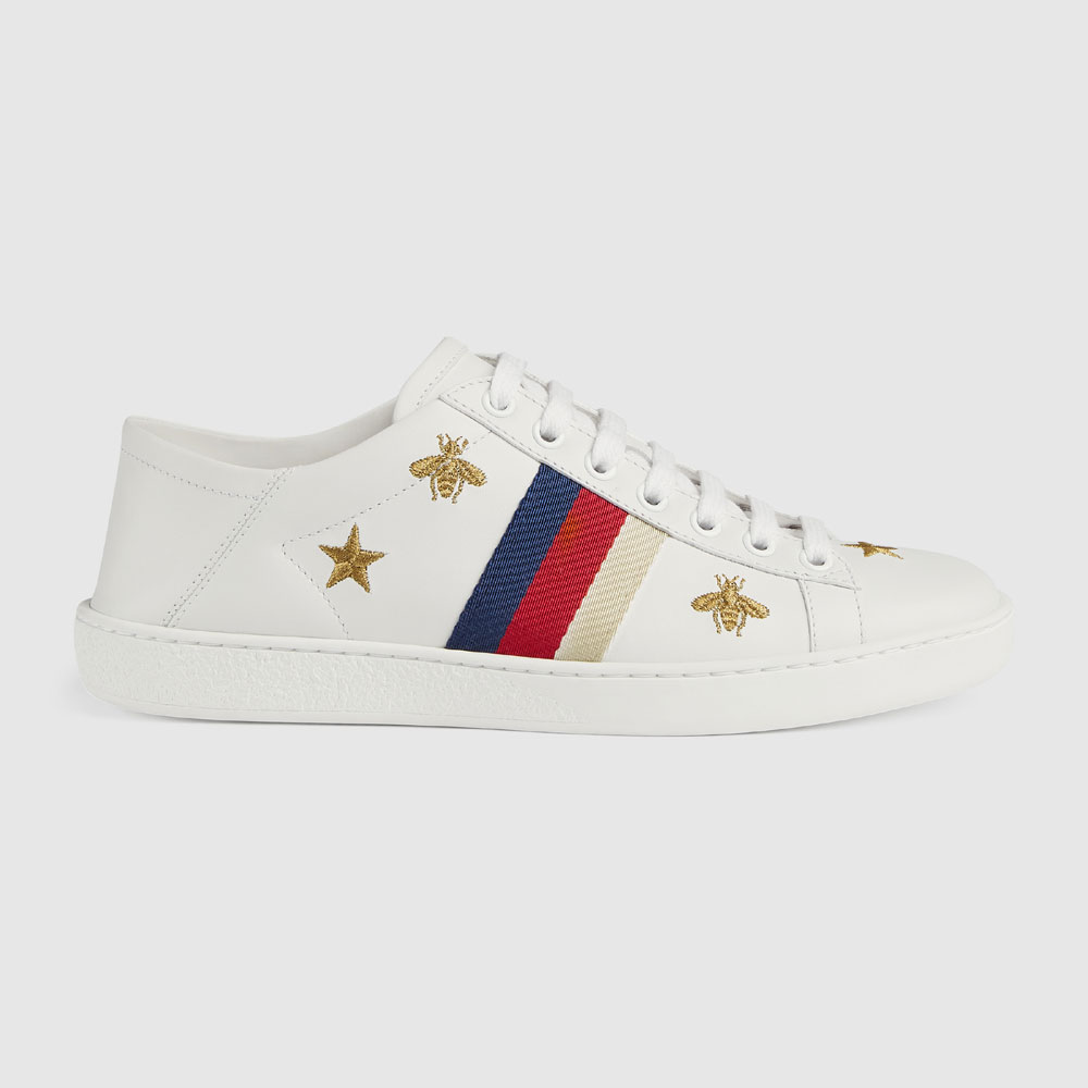 Gucci Ace sneaker with bees and stars 498205 AXWQ0 9098 - Photo-4