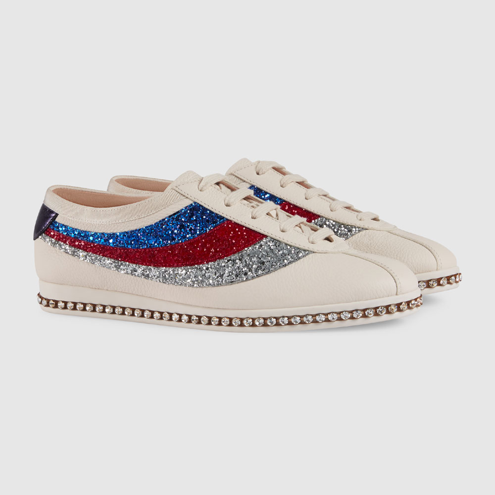 Gucci Falacer sneaker with glitter Sylvie Web 498921 BXOW0 9061