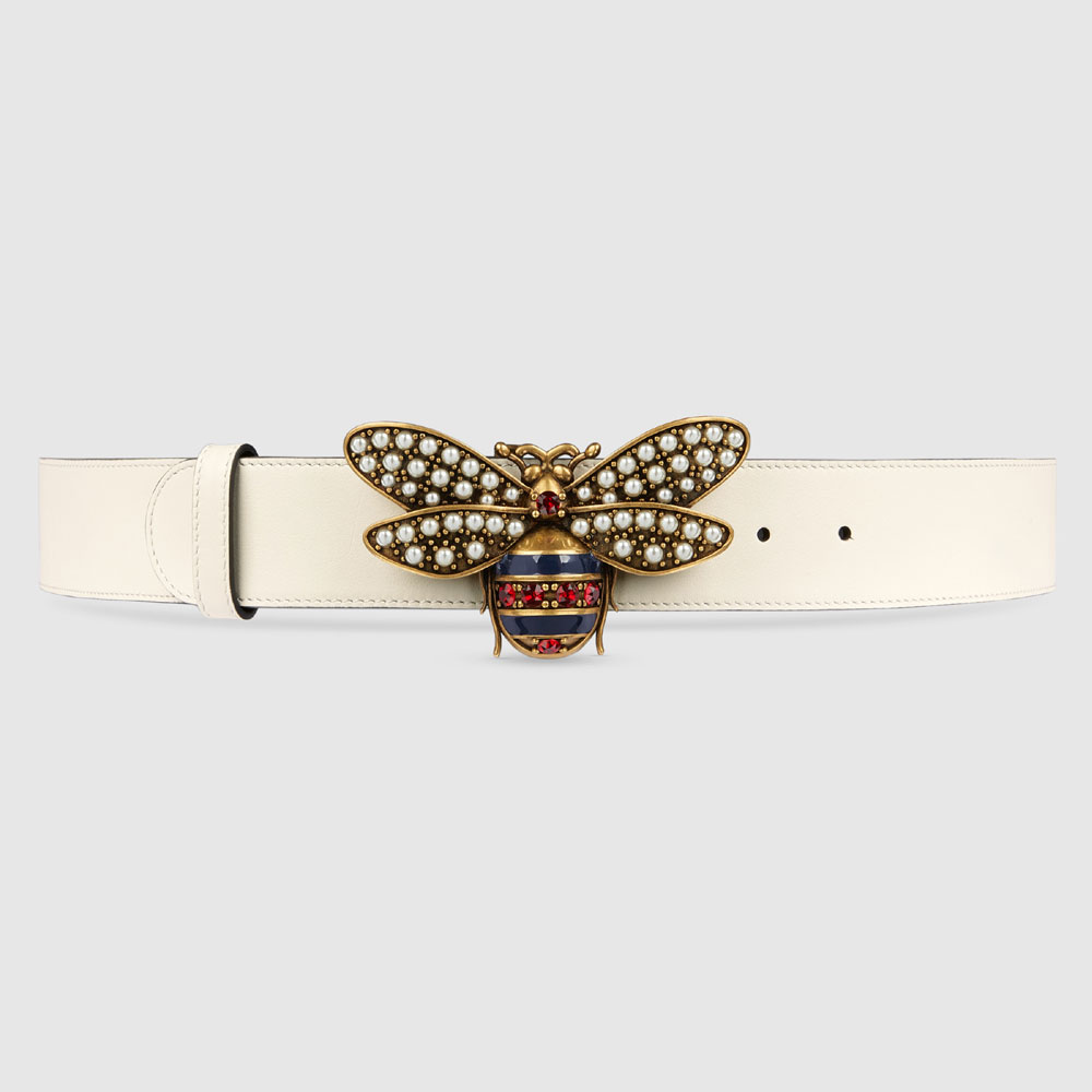 Gucci Queen Margaret leather belt 499637 0GUDT 9075