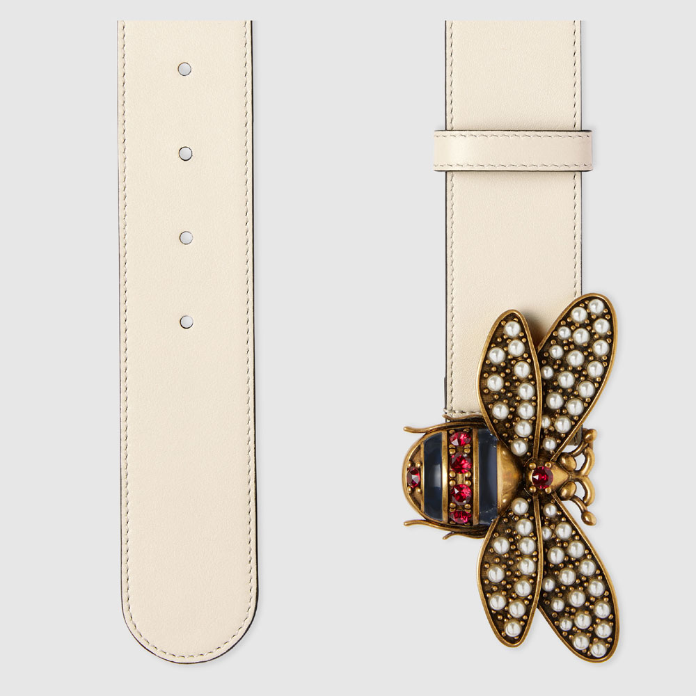 Gucci Queen Margaret leather belt 499637 0GUDT 9075 - Photo-3