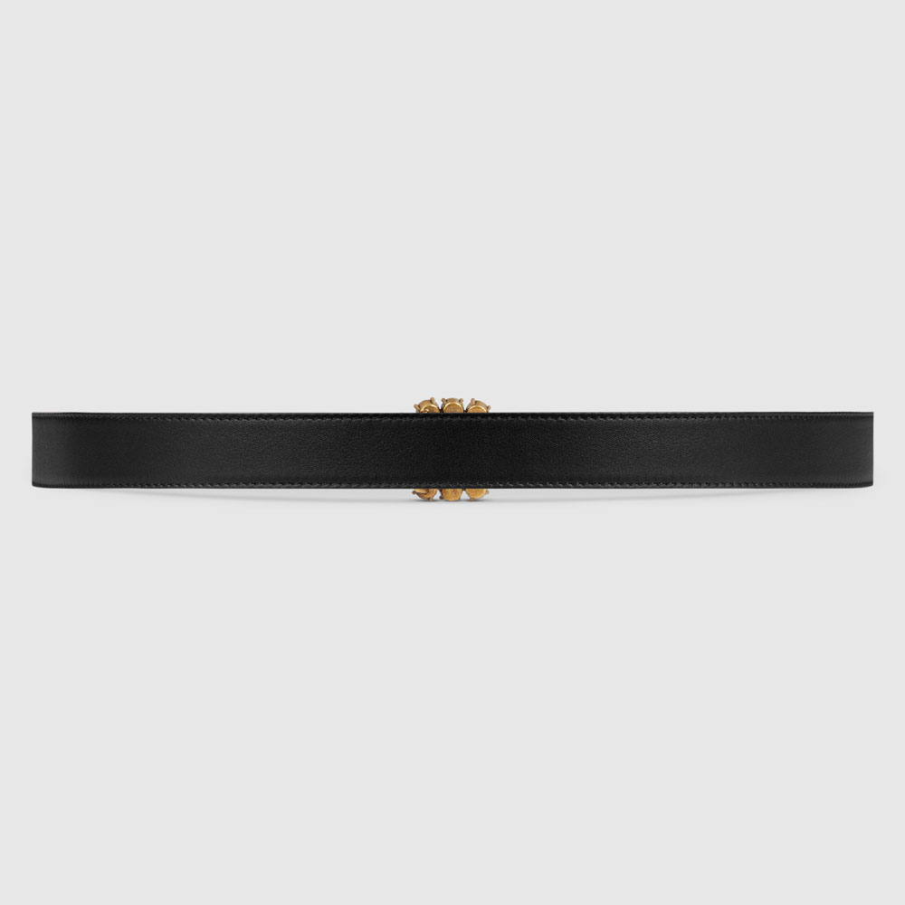 Gucci Leather belt with Double G and crystals 501175 AP0IT 8230 - Photo-3