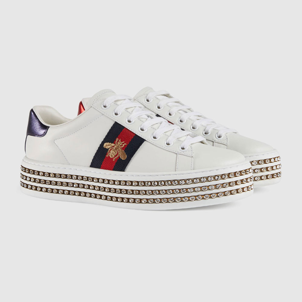 Gucci Ace sneaker with crystals 505995 DOPE0 9095