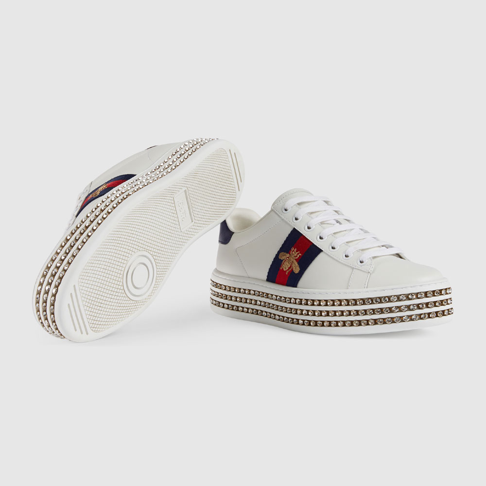 Gucci Ace sneaker with crystals 505995 DOPE0 9095 - Photo-4