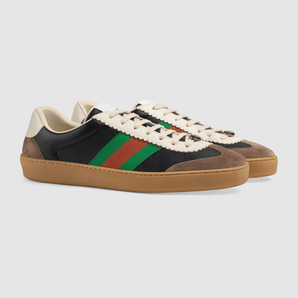 Gucci Leather and suede Web sneaker 521681 0PV20 2361