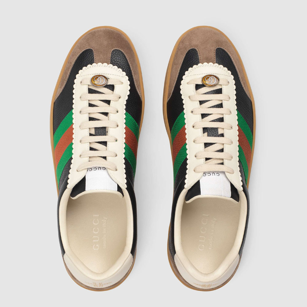 Gucci Leather and suede Web sneaker 521681 0PV20 2361 - Photo-3