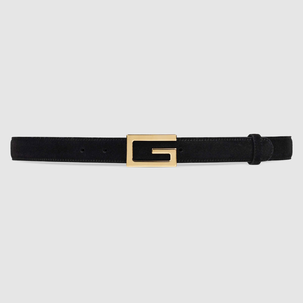 Gucci Suede belt with G buckle 523305 CRJ0G 1000