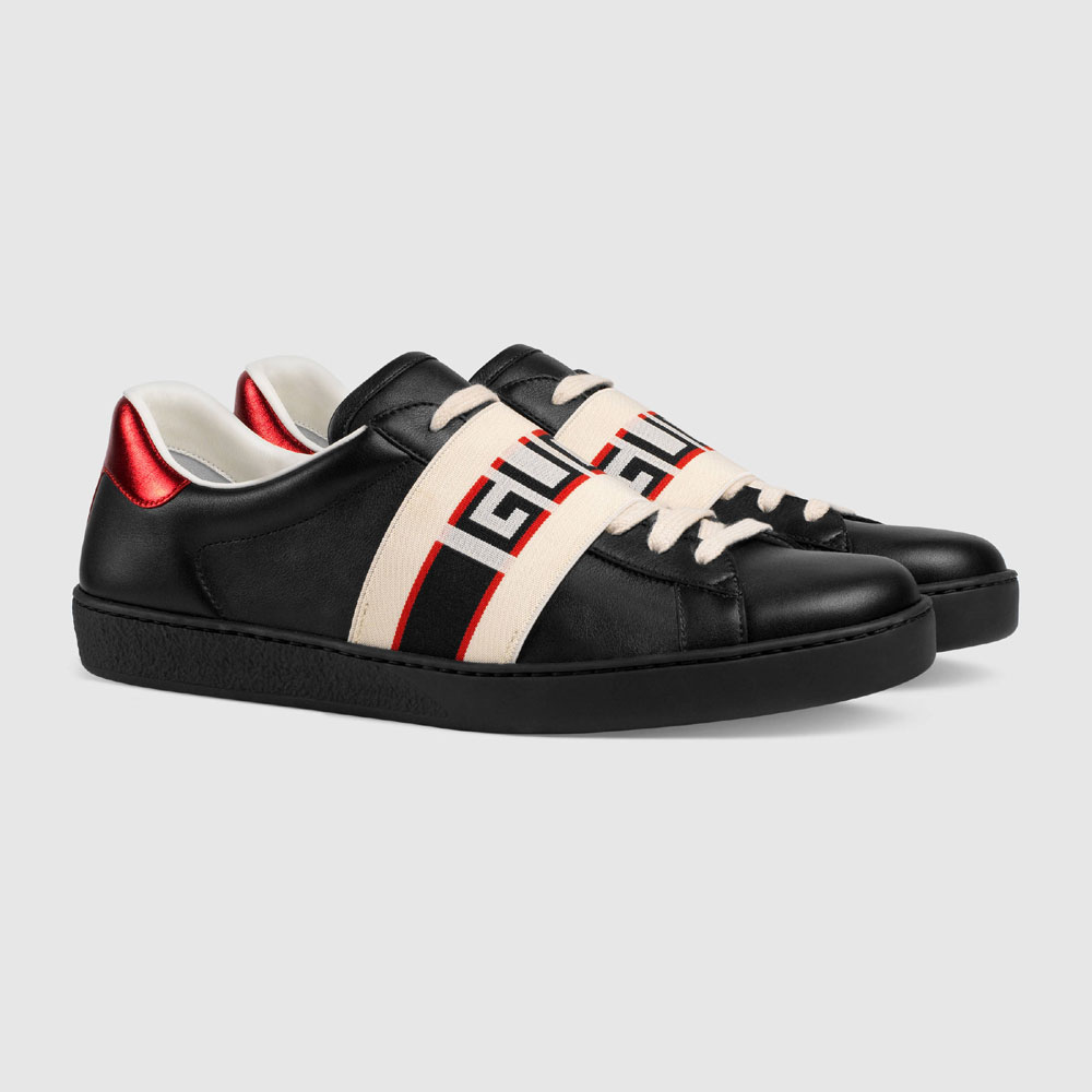 Gucci stripe leather sneaker 523469 0FIV0 1076