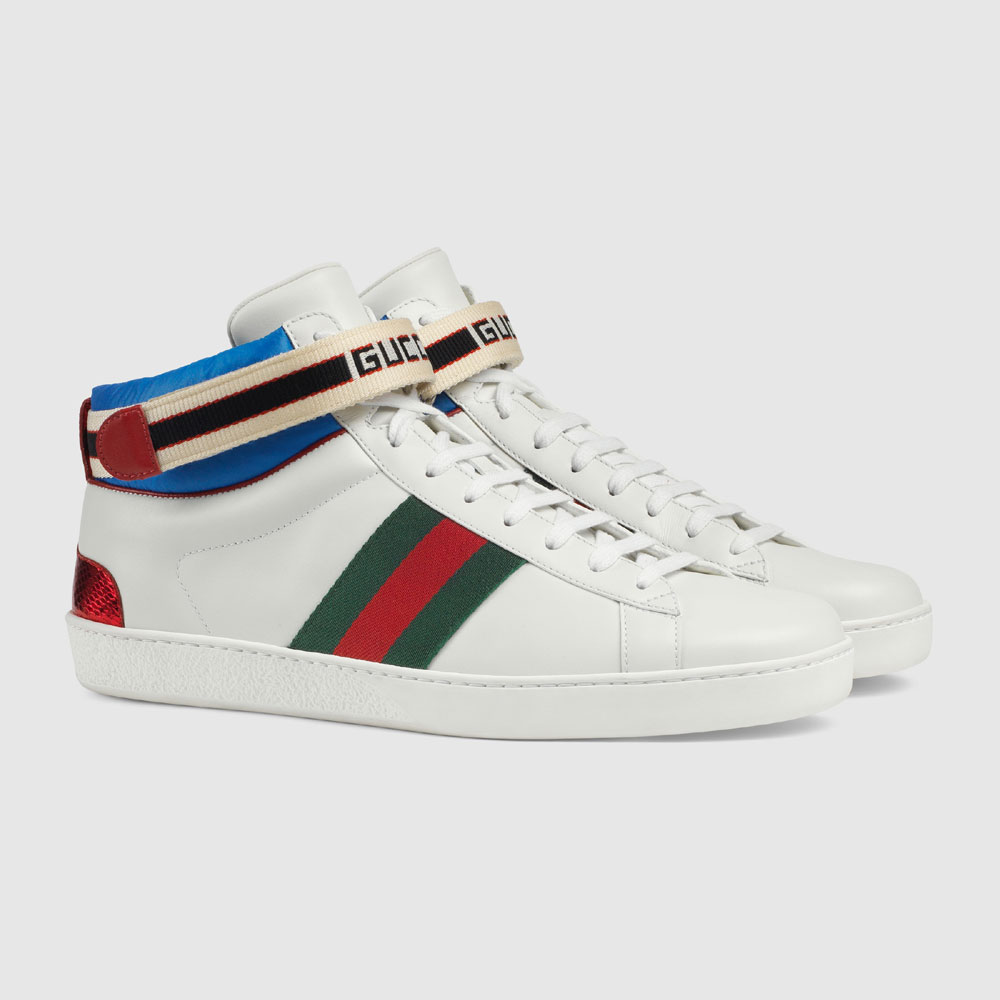 Gucci stripe Ace high-top sneaker 523472 0FIW0 9092