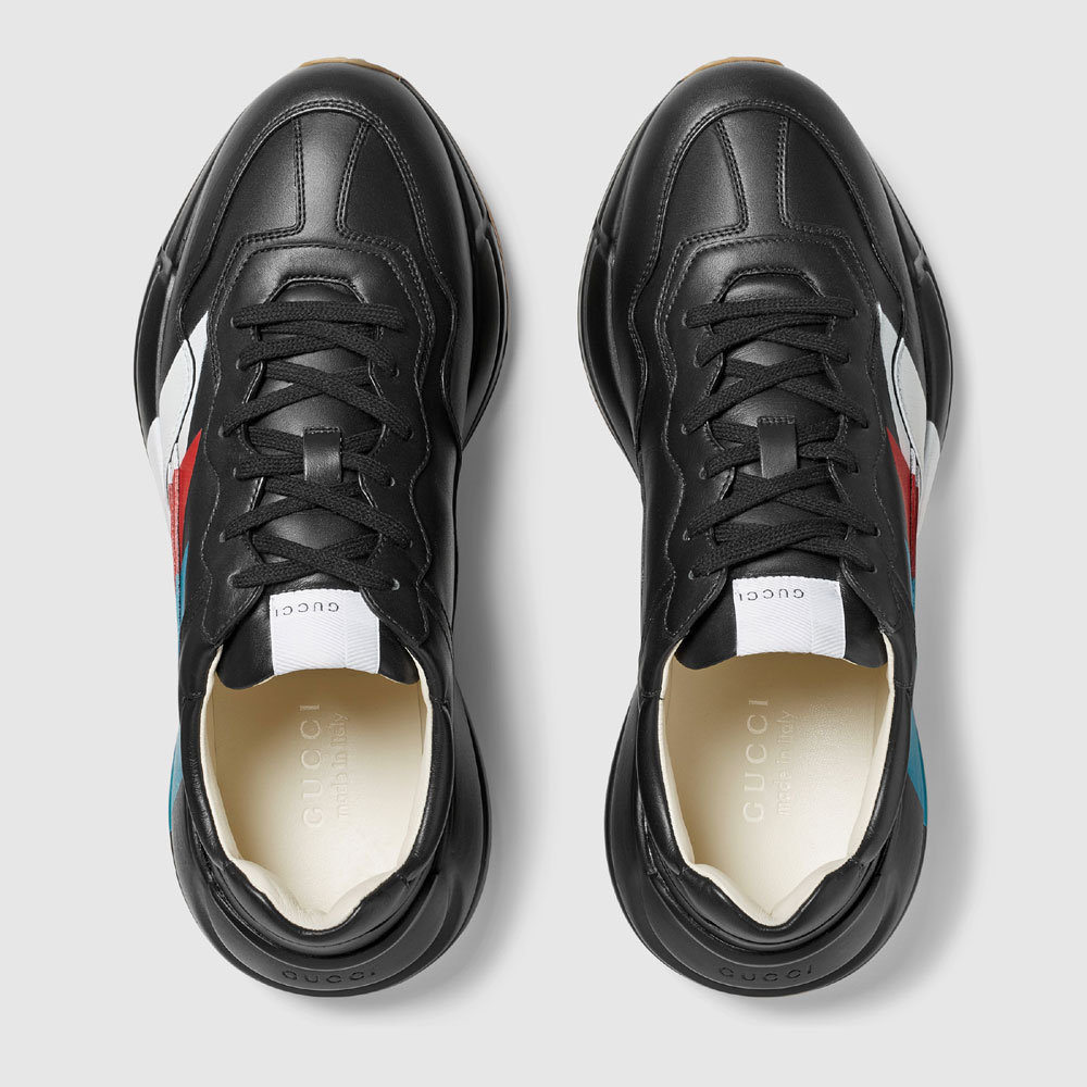 Gucci Rhyton Web print leather sneaker 523535 DRW00 1000 - Photo-2