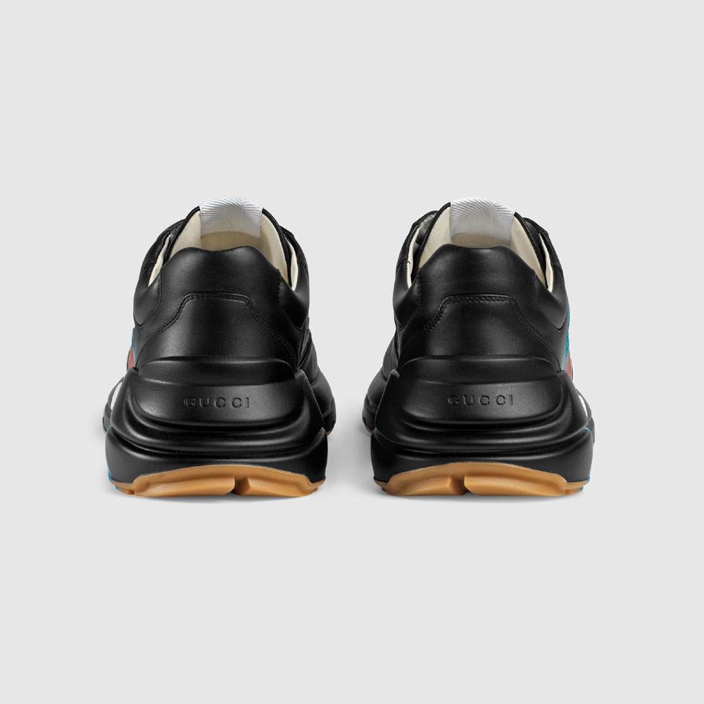 Gucci Rhyton Web print leather sneaker 523535 DRW00 1000 - Photo-3