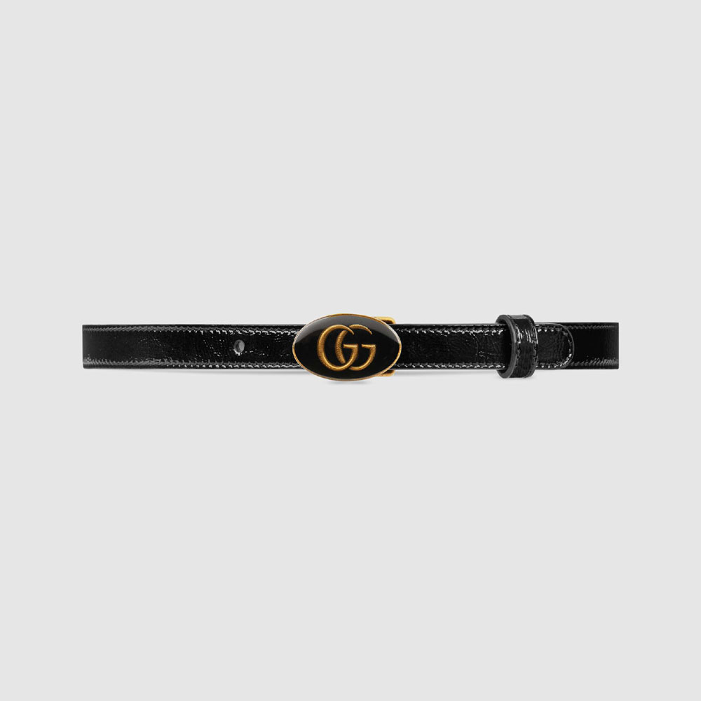 Gucci Leather belt with oval enameled buckle 524117 0P5AT 1000