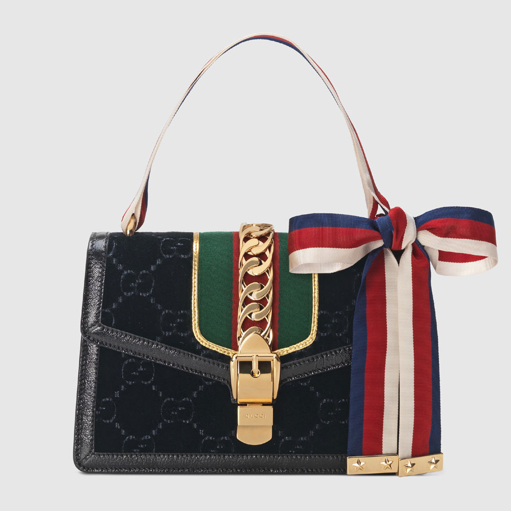 Gucci Sylvie GG velvet small shoulder bag 524405 9JTEG 8711 - Photo-2