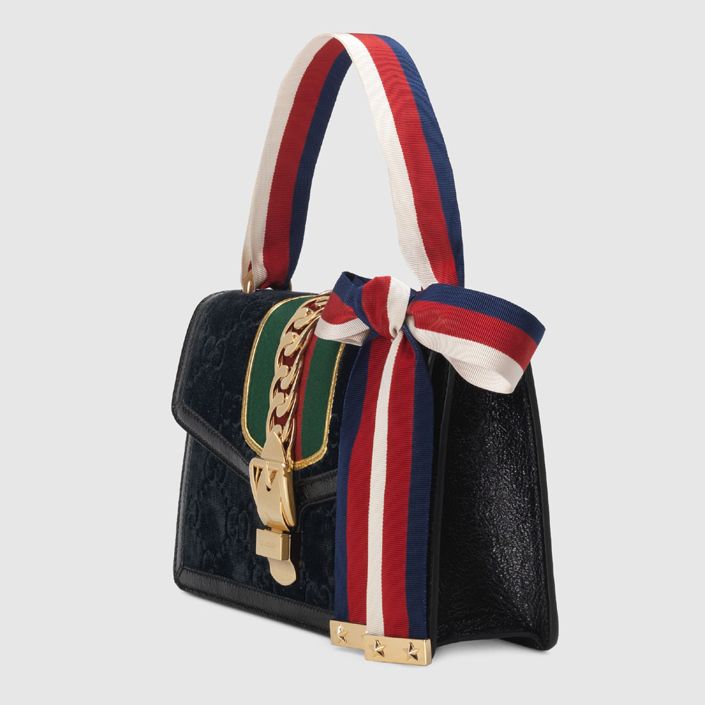 Gucci Sylvie GG velvet small shoulder bag 524405 9JTEG 8711 - Photo-3