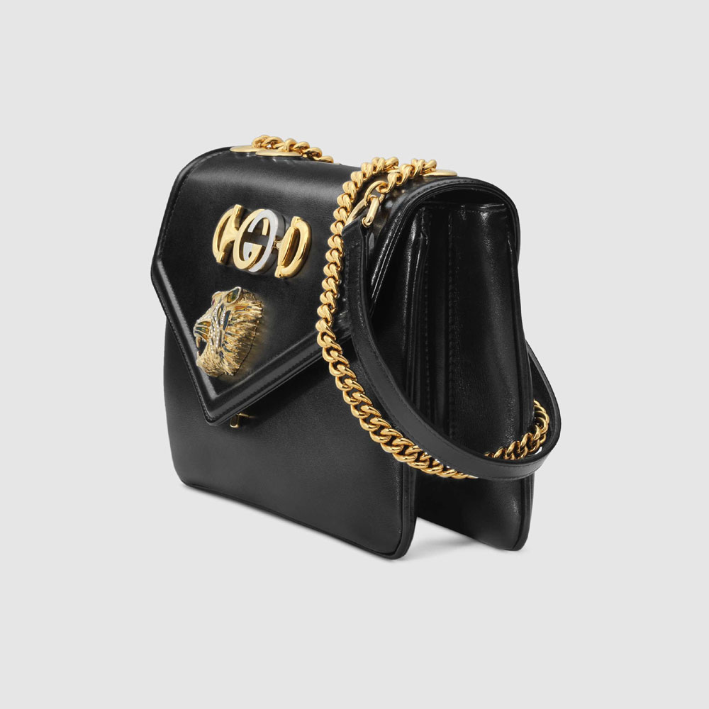 Gucci Medium shoulder bag with tiger head 537241 0V11X 1000 - Photo-2