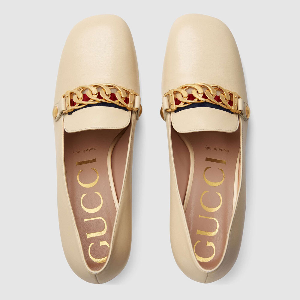 Gucci Sylvie leather mid-heel pump 537539 CQXS0 9583 - Photo-3