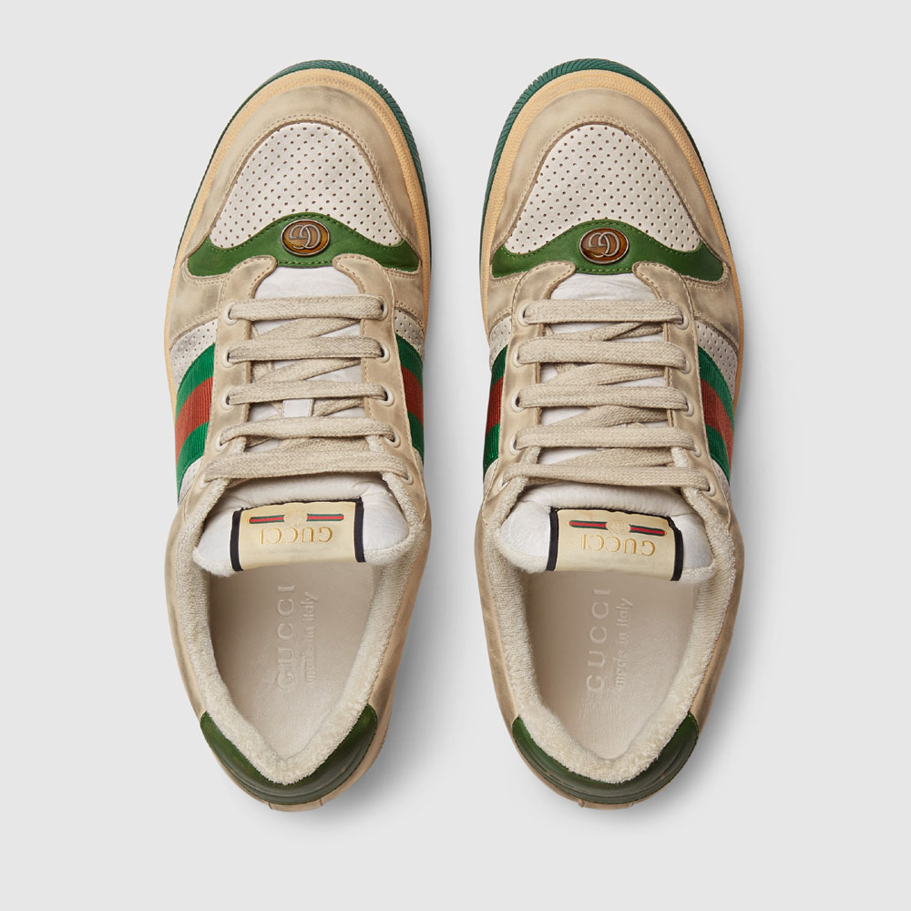 Gucci Distressed leather sneaker 546163 0YI20 9582 - Photo-2
