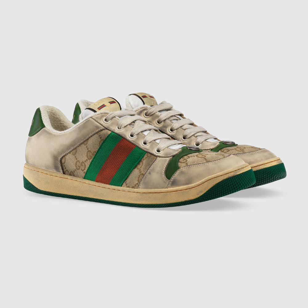 Gucci Distressed GG canvas and leather sneaker 546551 9Y920 9666