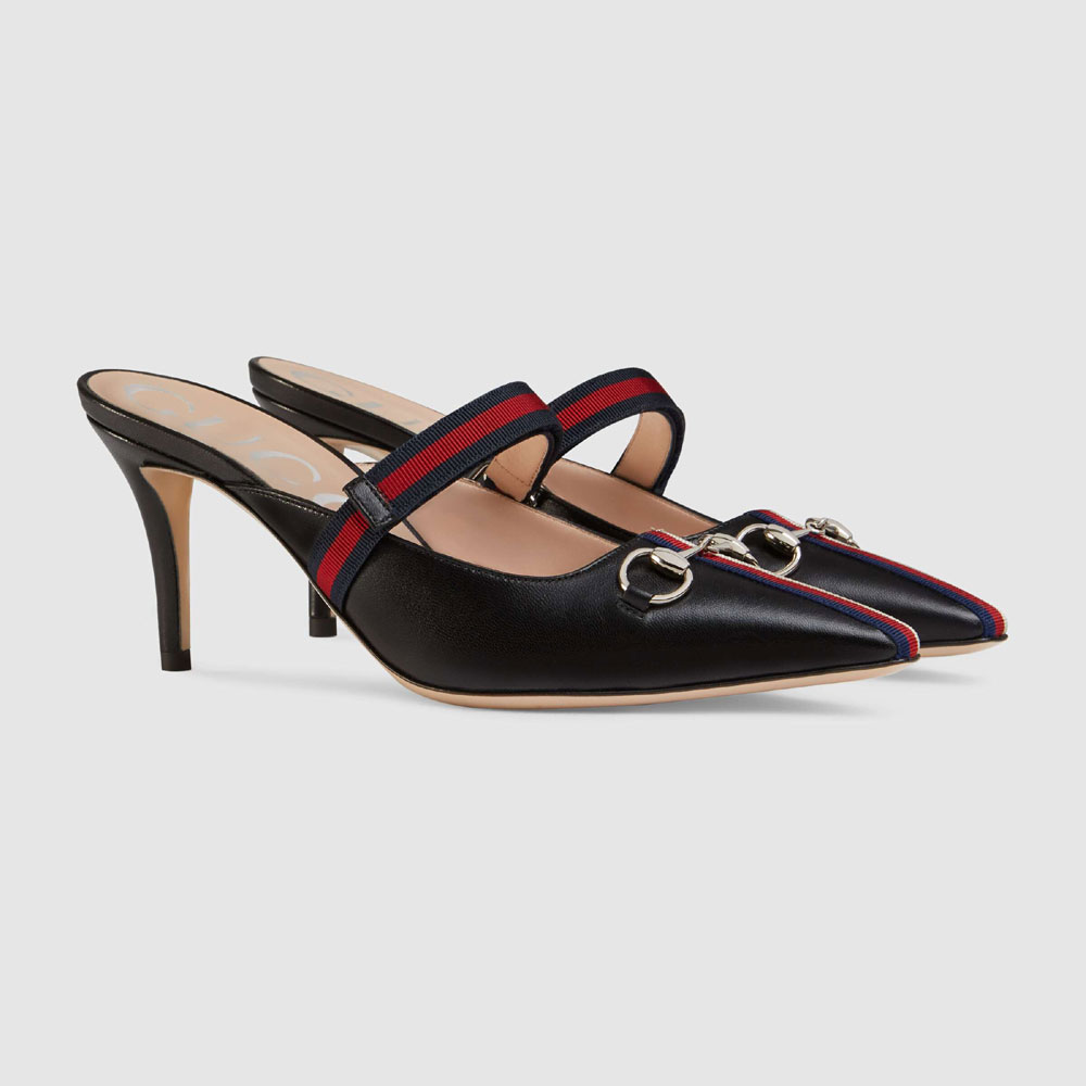 Gucci Mid-heel slide with Web 549617 0HEX0 1094