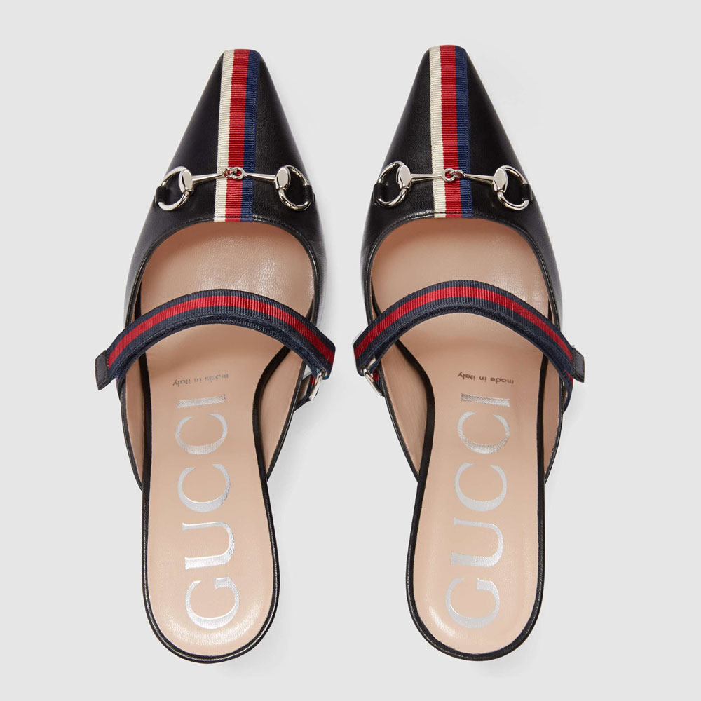Gucci Mid-heel slide with Web 549617 0HEX0 1094 - Photo-2