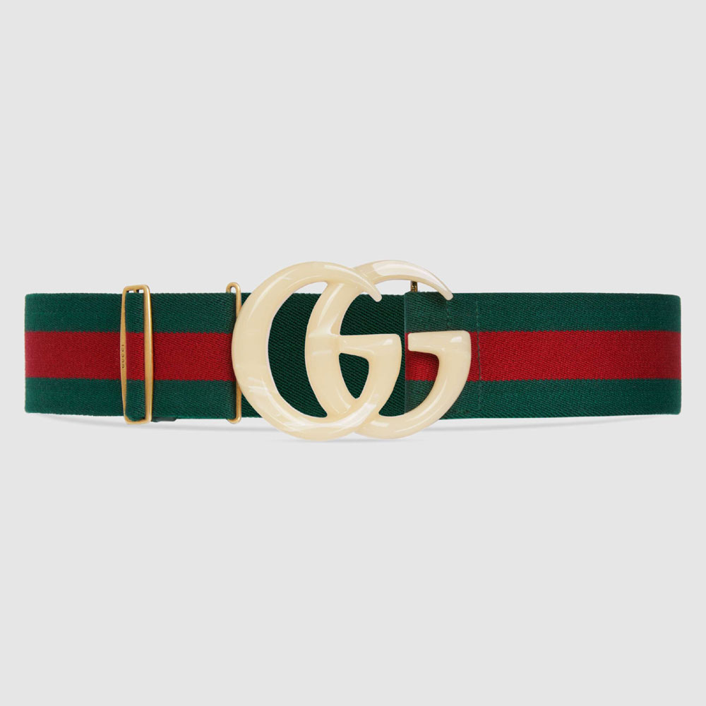 Gucci Elastic Web belt with Double G buckle 550107 HGWLT 8481