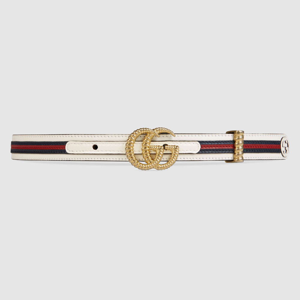 Gucci Leather belt with torchon Double G 550115 0WARG 9161